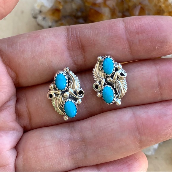 Jewelry - Native American Sterling Turquoise Earrings